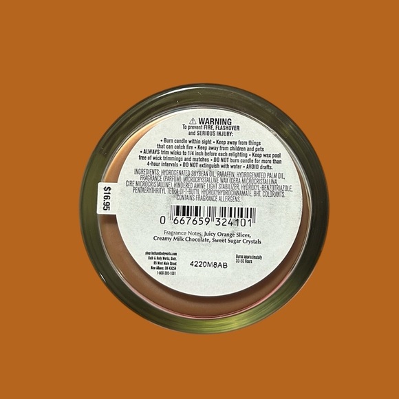 Bath and Body Works Chocolate Covered Orange Scented Candle - Picture 2 of 3